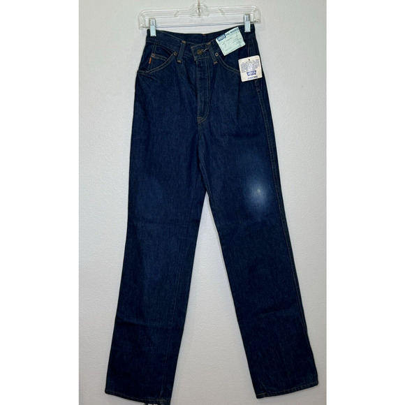 Vintage Levis Jeans Denim Orange Tab Junior's Size 7 High Waist Tapered READ NWT